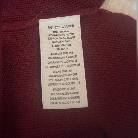 Gorgeous burgundy sweater Sm. by Joie Shld to hem 27.5” pit to pit 24” like new - Picture 6 of 6